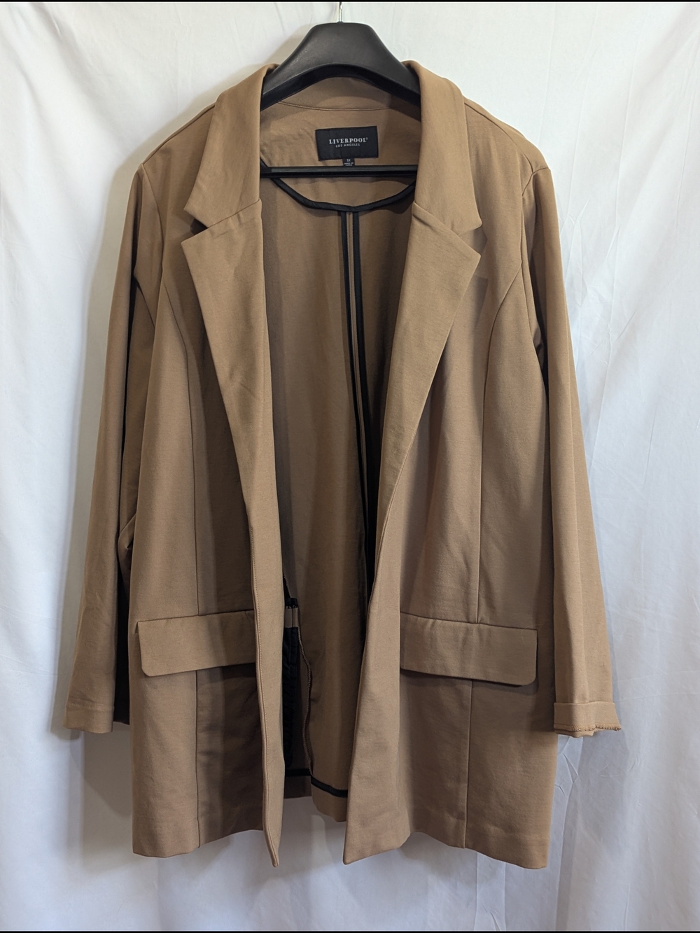 NWT Liverpool Los Angeles Boyfriend Blazer 3X Tan Stretch Plus Size